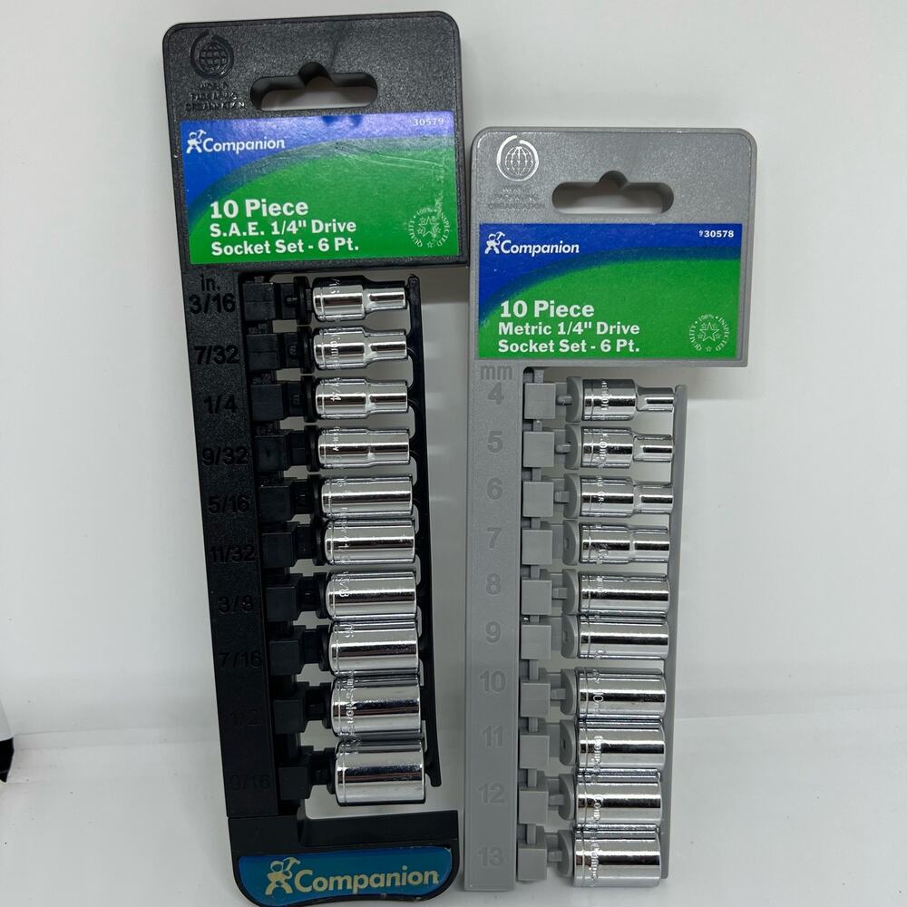 Companion Sears New 10 piece S.A.E. And Metric 1/4”sockets